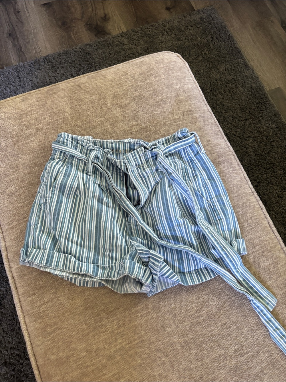 American Eagle Striped Mom Shorts
